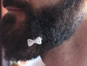 Papillon for beard - lateral wearing in White Natural Versatile Plastic