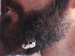 Mustache for beard - lateral wearing in White Natural Versatile Plastic