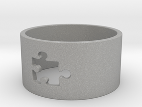 Puzzle Piece Ring Size 8 in Aluminum