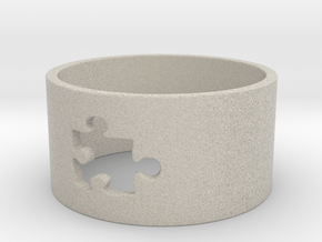 Puzzle Piece Ring Size 8 in Natural Sandstone
