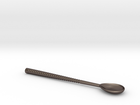 Byte Glossectomy Spoon (Shallow Head) in Polished Bronzed Silver Steel