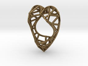 The Diamond Heart ring size 7 1/2 US (17.75 mm) in Polished Bronze