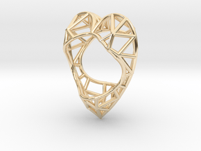 The Diamond Heart ring size 7 1/2 US (17.75 mm) in 14k Gold Plated Brass