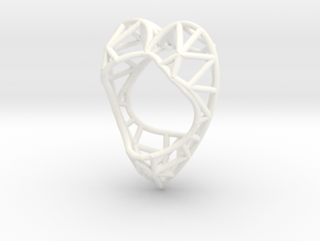 The Diamond Heart ring size 7 1/2 US (17.75 mm) in White Processed Versatile Plastic