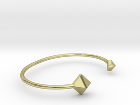 Cuff Bracelet with Geometric Pyramids in 18k Gold Plated Brass