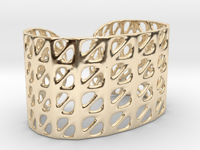 Bracelet, Generative Pattern, size M in 14k Gold Plated Brass