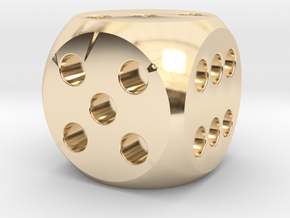 D6 Balanced Dice in 14k Gold Plated Brass