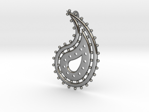 Paisley Pendant 1 in Fine Detail Polished Silver