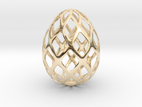 Trellis - Decorative Egg - 2.3 inches in 14K Yellow Gold