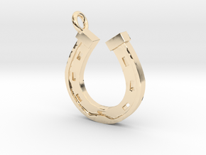 Horse Shoe Pendant in 14k Gold Plated Brass