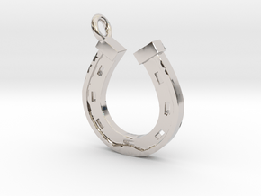 Horse Shoe Pendant in Rhodium Plated Brass