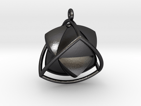 TETRAHEDRON STAR Earring Nº3 in Polished and Bronzed Black Steel