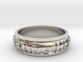 Your Name or saying here band in Rhodium Plated Brass