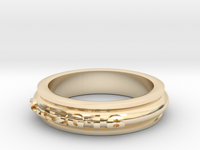 birthdate baby ring in 14k Gold Plated Brass