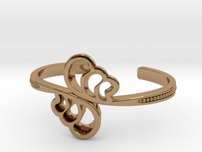 Wave Cuff Bracelet in Polished Brass