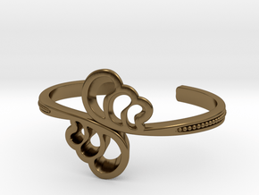 Wave Cuff Bracelet in Polished Bronze