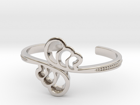 Wave Cuff Bracelet in Rhodium Plated Brass