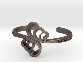 Wave Cuff Bracelet in Polished Bronzed Silver Steel