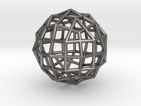 0494 Rhombicuboctahedron + Dual in Polished Nickel Steel