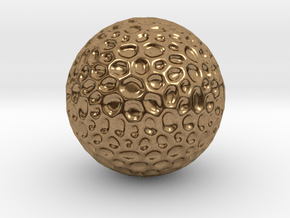 DRAW geo - sphere alien egg golf ball in Natural Brass: Small