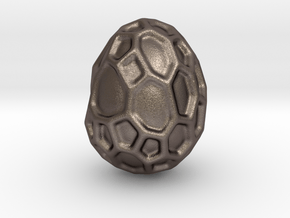 DRAW geo - alien egg in Polished Bronzed Silver Steel: Small