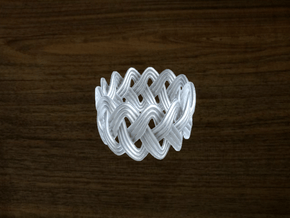 Turk's Head Knot Ring 3 Part X 13 Bight - Size 7 in White Natural Versatile Plastic