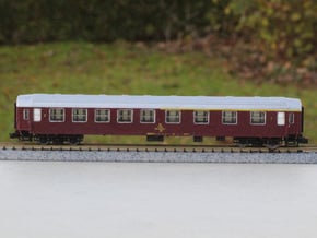 DSB class AB coach N scale in Tan Fine Detail Plastic