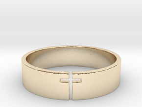 Cross Ring Size 10 in 14K Yellow Gold