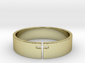 Cross Ring Size 10 in 18k Gold Plated Brass