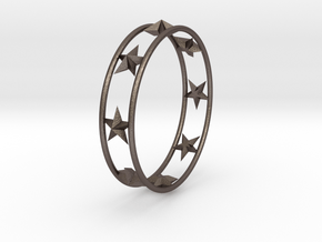 Ring Of Starline 14.1 mm Size 3 in Polished Bronzed Silver Steel