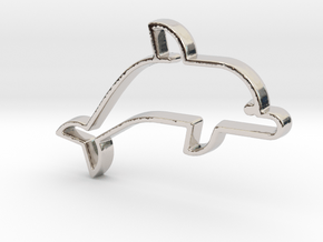 Dolphin V1 Pendant in Rhodium Plated Brass