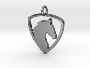 Horse Head V1 Pendant in Fine Detail Polished Silver
