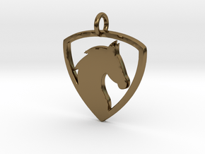 Horse Head V1 Pendant in Polished Bronze