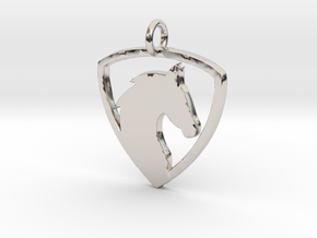 Horse Head V1 Pendant in Rhodium Plated Brass