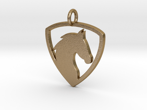 Horse Head V1 Pendant in Polished Gold Steel
