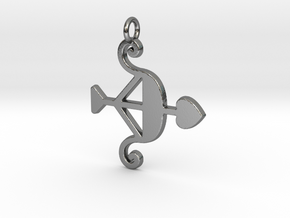 Cupid Bow Pendant - Amour Collection in Polished Silver