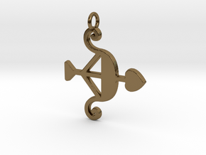 Cupid Bow Pendant - Amour Collection in Polished Bronze