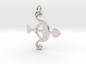 Cupid Bow Pendant - Amour Collection in Rhodium Plated Brass