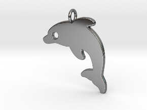 Dolphin V2 Pendant in Fine Detail Polished Silver
