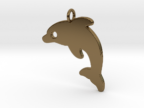 Dolphin V2 Pendant in Polished Bronze