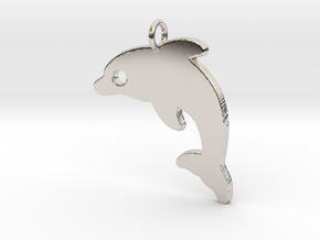 Dolphin V2 Pendant in Rhodium Plated Brass