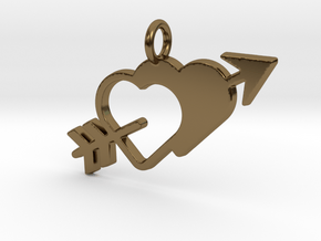 Love Arrow Pendant - Amour Collection in Polished Bronze