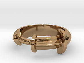 Syringe Ring in Polished Brass