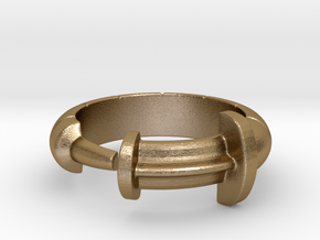 Syringe Ring in Polished Gold Steel