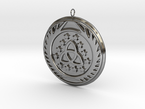 [The 100] Skaikru Symbol Pendant in Fine Detail Polished Silver