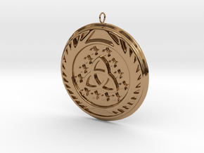 [The 100] Skaikru Symbol Pendant in Polished Brass