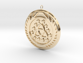 [The 100] Skaikru Symbol Pendant in 14k Gold Plated Brass