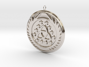 [The 100] Skaikru Symbol Pendant in Rhodium Plated Brass