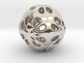 hydrangea ball 07 in Rhodium Plated Brass