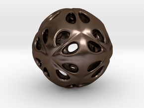 hydrangea ball 07 in Polished Bronze Steel